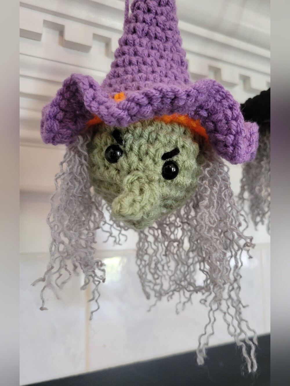 Halloween Witch Dangler Purple Orange Spooky Decoration Ornament Car House
